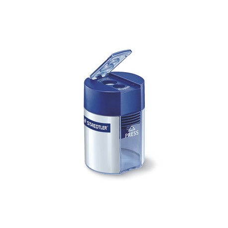 Temperamatite Staedtler - con contenitore - 2 fori - foro &Oslash; 8,2-10,2mm - blu - Staedtler