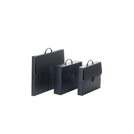 Valigetta Polionda Every Line Total Black - 27x37,5 cm - dorso 5 cm - Favorit