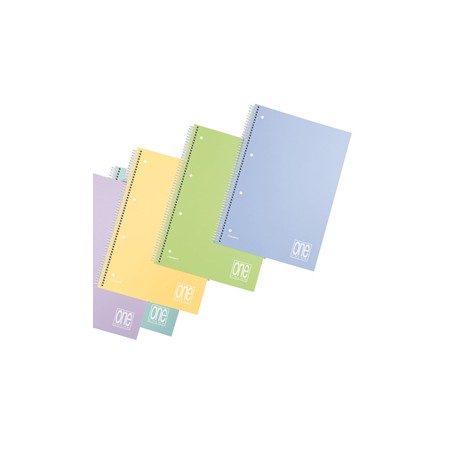 Quaderno spiralato Pastel One Color - A5+ - perforato - 1 rigo - 80 fogli - 80 gr -  copertina PPL - Blasetti