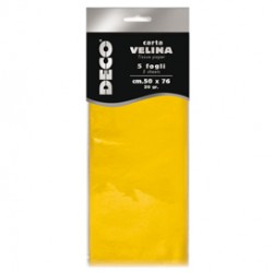 Carta velina - 20 gr - 50 x 76 cm - giallo - CWR - busta 5 fogli