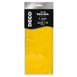 Carta velina - 20gr - 50x76cm - giallo - 5 fogli - CWR