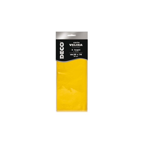 Carta velina - 20gr - 50x76cm - giallo - 5 fogli - CWR