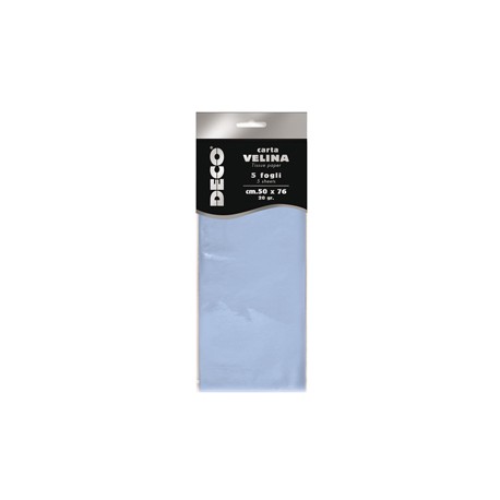 Carta velina - 20gr - 50x76cm - azzurro baby - 5 fogli - CWR