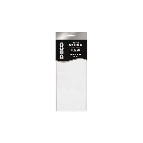 Carta velina - 20gr - 50x76cm - bianco perlescente - 5 fogli - CWR