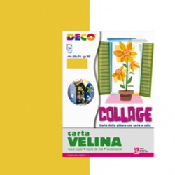 Carta velina - 50 x 76 cm - 20 gr - oro - Deco - busta 24 fogli