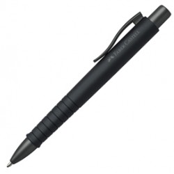 Penna a sfera a scatto Poly Ball - Punta 0,7 mm - fusto all black - Faber-Castell