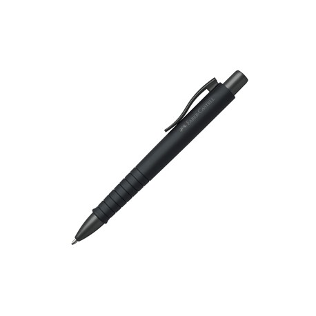 Penna a sfera a scatto Poly Ball - Punta 0,7 mm - fusto all black - Faber-Castell