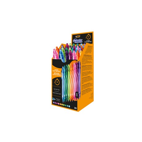 Penna gel scatto Geolocity Quick Dry - punta 0,7 mm - 10 colori assortiti - Bic - box 30 pezzi