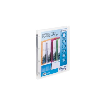 Raccoglitore personalizzabile Lumina - 22 x 30 cm - 4 anelli tondi 15 mm - PP - trasparente - Favorit