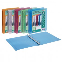 Raccoglitore personalizzabile Lumina - 22 x 30 cm - 4 anelli tondi 30 mm - PP - colori assortiti - Favorit