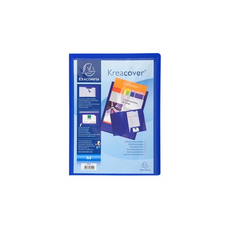 Cartella di presentazione con 2 alette Kreacover - A4 - PP - blu - Exacompta