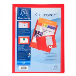Cartella di presentazione con 2 alette Kreacover - A4 - PP - rosso - Exacompta