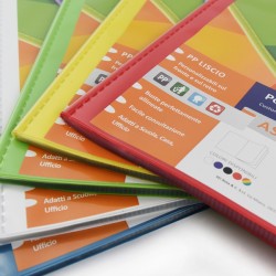 Portalistini Asso TI - personalizzabile - PP liscio - 22 x 30 cm - 20 buste - colori assortiti - Sei Rota
