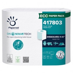 Carta igienica DissolveTech - 9,5 cm x 94 mt - diametro 12,1 cm - 850 strappi - Papernet