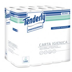 Carta igienica salvaspazio Tenderly - 160 strappi - diametro 9,9 cm - 9,3 cm x 20 mt - Tenderly Professional - pacco 30 