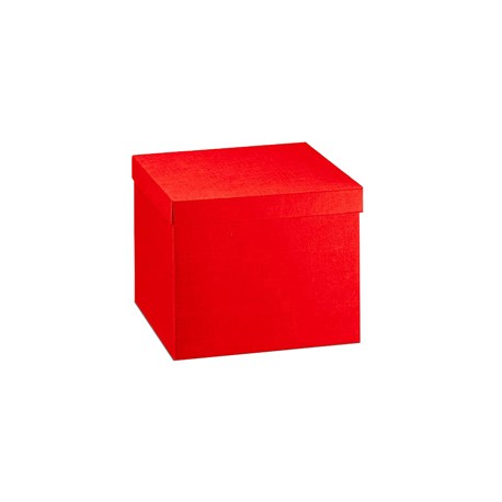 Scatola con coperchio - 30x30x24 cm - seta rosso - Scotton
