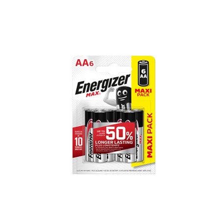 Pila stilo AA - 1,5V - Max alcalina - Energizer - blister 6 pezzi