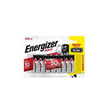 Pila stilo AA - 1,5V - Max alcalina - Energizer - blister 12 pezzi