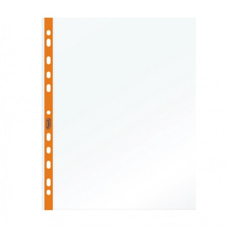 Buste forate - PPL - con banda arancio neon - 22x30cm - Favorit - 25 pezzi