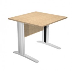 Scrivania lineare Easy - 80 x 80 x 72 cm - Rovere/grigio cromato