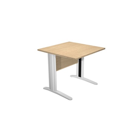 Scrivania lineare Easy - 80 x 80 x 72 cm - Rovere/grigio cromato