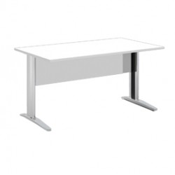 Scrivania lineare Easy - 120 x 80 x 72 cm - Bianco/grigio cromato