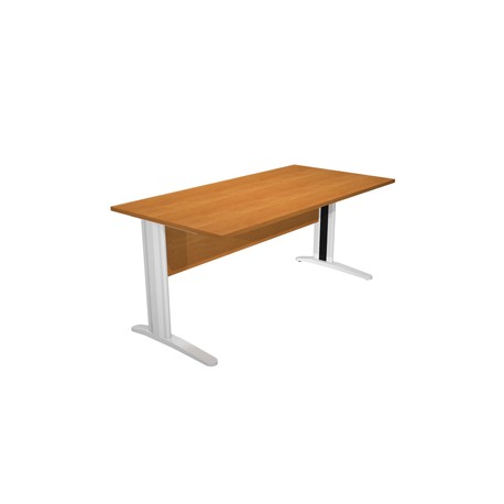 Scrivania lineare Easy - 120 x 80 x 72 cm - Noce chiaro/grigio cromato