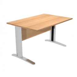 Scrivania lineare Easy - 120 x 80 x 72 cm - Faggio/grigio cromato