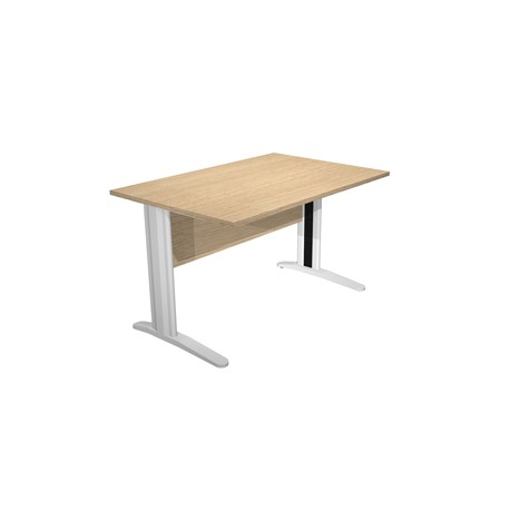 Scrivania lineare Easy - 120 x 80 x 72 cm - Rovere/grigio cromato