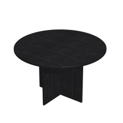 Tavolo riunione Easy - 4 posti - diametro 120 cm - altezza 72 cm - nero venato