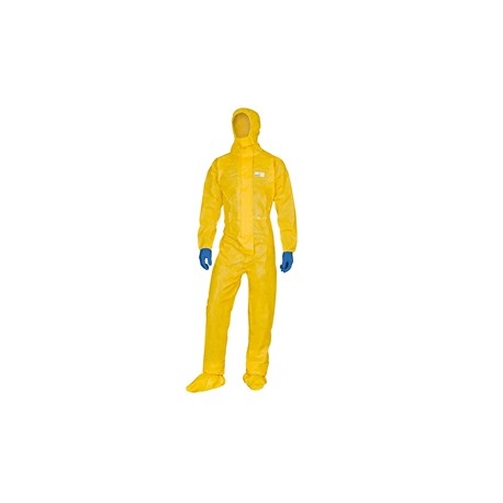 Tuta di protezione con cappuccio Deltachem - taglia XL - giallo - Deltaplus
