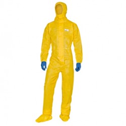Tuta di protezione con cappuccio Deltachem - taglia XXL - giallo - Deltaplus