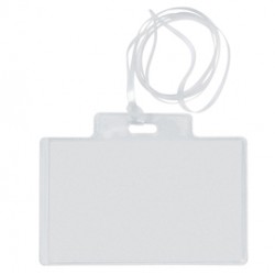 Portanome Pass 3EC - con cordoncino trasparente - 9,5 x 6 cm - PVC - Sei Rota - conf. 10 pezzi