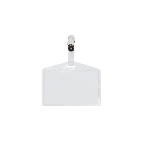 Portanome Pass 3P - clip in metallo - senza cartoncino - 9,5 x 6 cm - PP - buccia - Sei Rota - conf. 10 pezzi