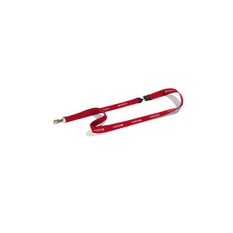 Cordoncini portabadge stampa visitor - rosso - 44 cm - Durable - conf. 10 pezzi