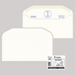 Buste bianche Kami - in carta riciclata - senza finestra - 110x230 mm - 100 gr - Pigna - conf. 500 pezzi