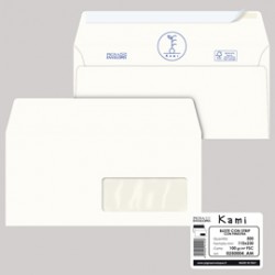 Buste bianche Kami - in carta riciclata - con finestra - 110x230 mm - 100 gr - Pigna - conf. 500 pezzi