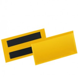 Buste identificazione magnetica - 100x38mm - giallo - Durable - conf.50 pezzi
