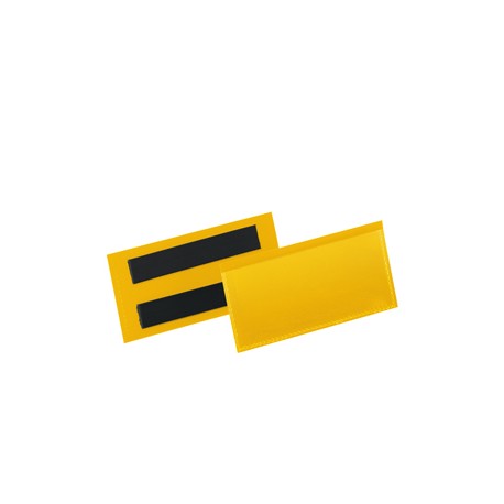 Buste identificative magnetiche - 100 x 38 mm - giallo - Durable - conf. 50 pezzi