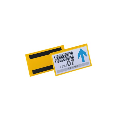 Buste identificative magnetiche - 150 x 67 mm - giallo - Durable - conf. 50 pezzi