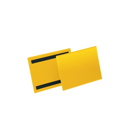 Buste identificative magnetiche - A5 orizzontale - giallo - Durable - conf. 50 pezzi