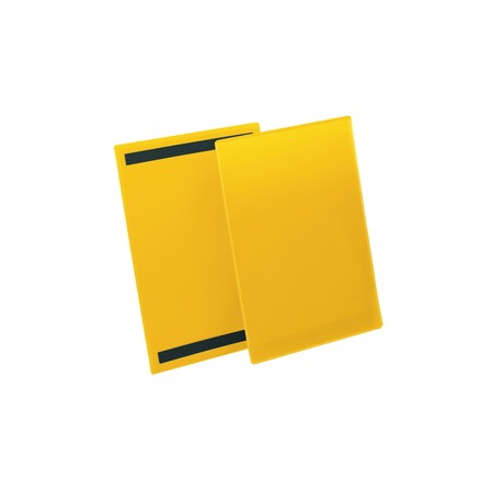 Buste identificative - con bande magnetiche - A4 verticale - giallo - Durable - conf.50 pezzi