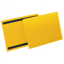 Buste identificative magnetiche - A4 orizzontale - giallo - Durable - conf. 50 pezzi