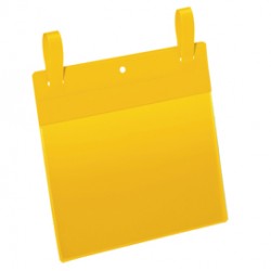 Buste con fascette di aggancio - A5 orizzontali - giallo - Durable - conf. 50 pezzi