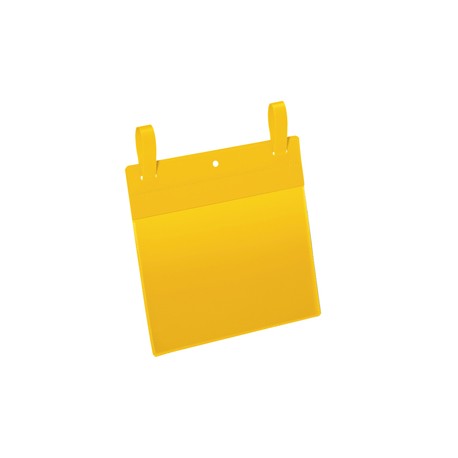 Buste identificative - con fascette di aggancio - A5 orizzontali - giallo - Durable - conf. 50 pezzi