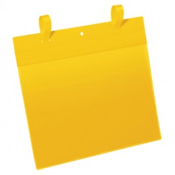 Buste identificative - con fascette di aggancio - A4 orizzontale - giallo - Durable - conf. 50 pezzi