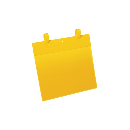 Buste identificative - con fascette di aggancio - A4 orizzontale - giallo - Durable - conf. 50 pezzi