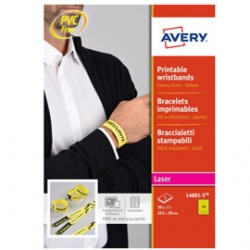 Braccialetti identificativi stampabili - giallo - 5 fogli - 10 et/fg - A4 - Avery