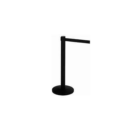 Colonnina segnapercorso Alfa nera - altezza 95 cm - con nastro retrattile nero da 200 cm - Medial