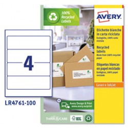 Etichette per raccoglitori in carta riciclata - 38x192mm - bianca - laser - Avery